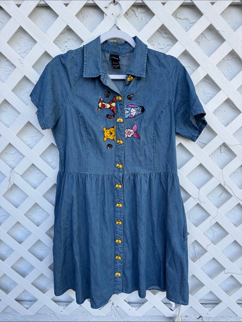 Disney Denim Button-Front Dress with Winnie the Pooh Characters